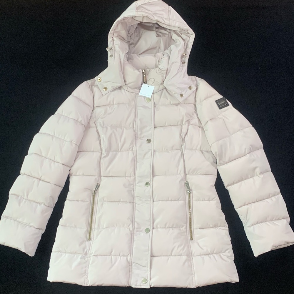 Calvin Klein cream puffer jacket
